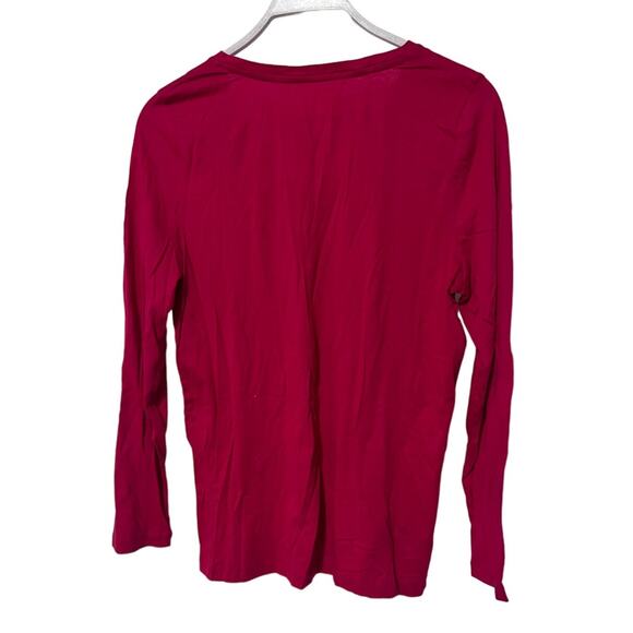 HUE TOP WOMENS MEDIUM LONG SLEEVE LOUNGE SLEEP T-SHIRT MODAL COTTON RED NEW! - Picture 3 of 7